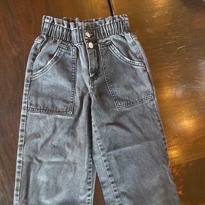 Zara girls paper bag black denim in size 9